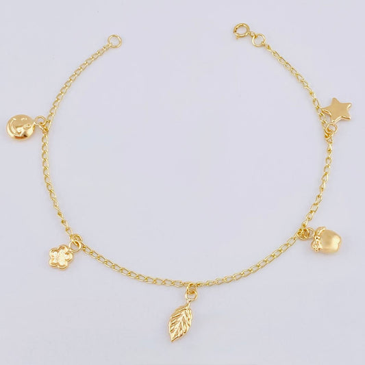 Pulso Espiga Dijes 2.7 g / 19 cm / 1.6 mm Tres Oros 18K