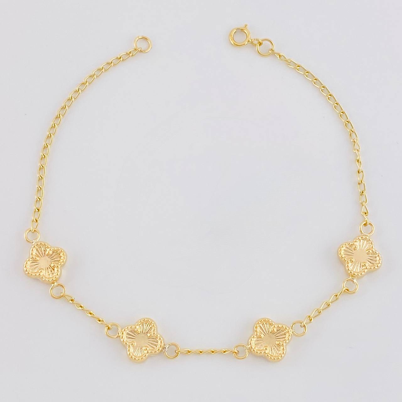 Pulso Espiga Cuarteto De Tréboles 2.8 g / 18.5 cm / 1.6 mm Tres Oros 18K