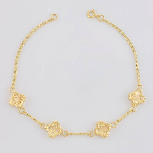 Pulso Espiga Cuarteto De Tréboles 2.8 g / 18.5 cm / 1.6 mm Tres Oros 18K