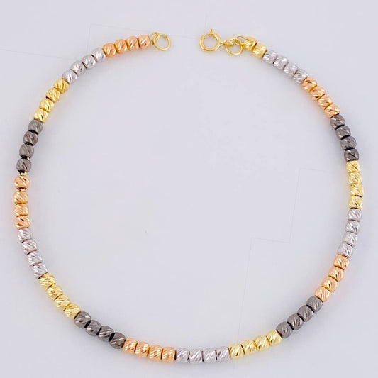Pulso Tipo Militar Diamantado 3.45 g / 19 cm / 3 mm Tres Oros 18K