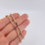Pulso Tipo Militar Diamantado 3.45 g / 19 cm / 3 mm Tres Oros 18K
