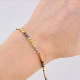 Pulso Tipo Militar Diamantado 3.45 g / 19 cm / 3 mm Tres Oros 18K