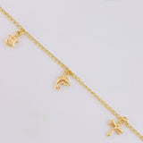 Pulso Espiga Dijes Animales 2.45 g / 19 cm / 1.6 mm Tres Oros 18K