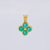 Dije Flor Esmeralda 39Pts 0.8 g / 1.2 cm Oro Amarillo 18K