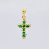 Dije Cruz Tronco Esmeralda 70Pts 1.45 g / 2.5 cm Oro Amarillo 18K
