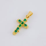 Dije Cruz Tronco Esmeralda 70Pts 1.45 g / 2.5 cm Oro Amarillo 18K