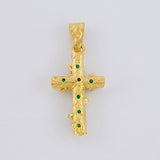 Dije Cruz Tronco Esmeralda 70Pts 1.4 g / 2.6 cm Oro Amarillo 18K