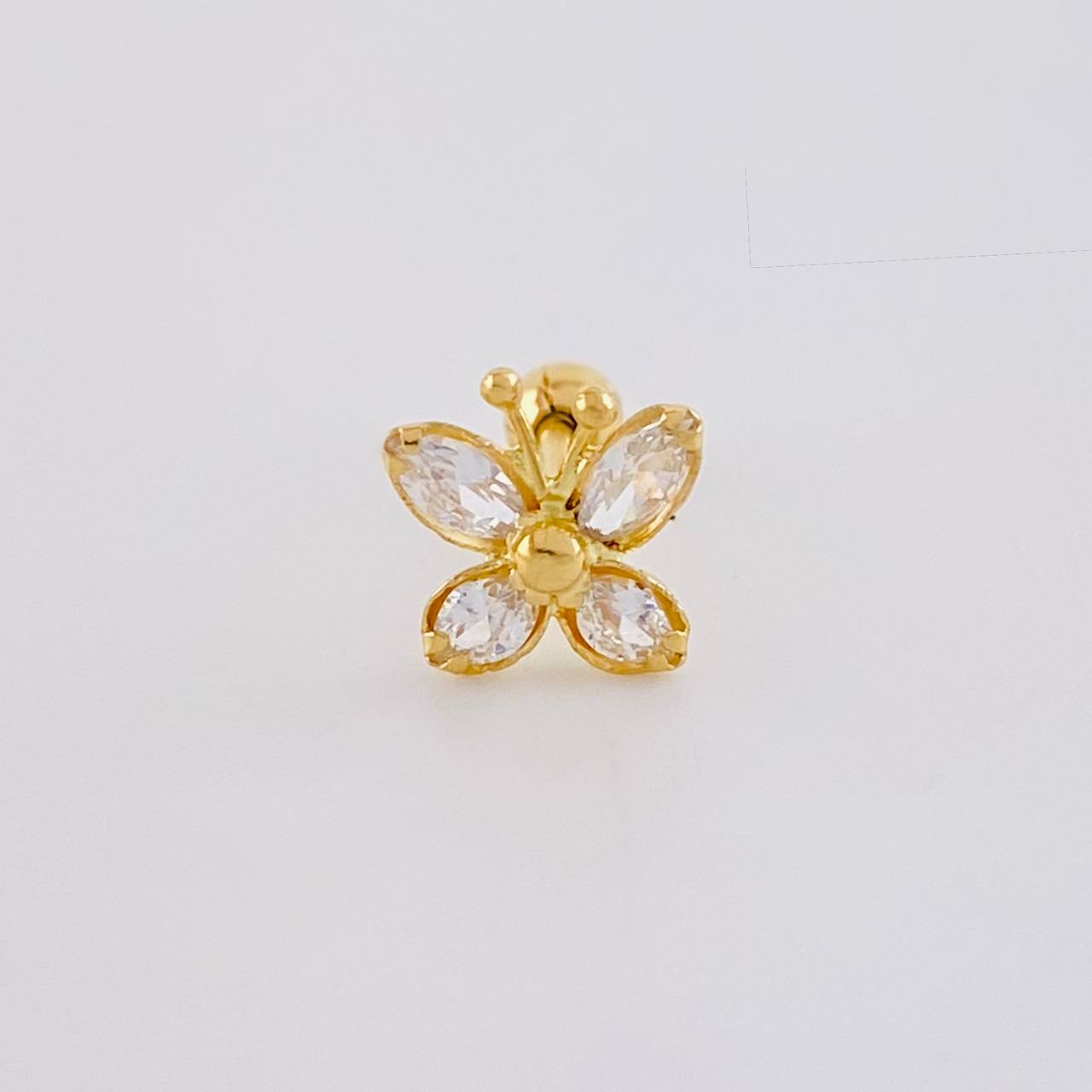 Piercing Mariposa 0.4 g / 1.2 cm Oro Amarillo 18K