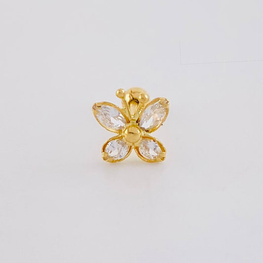 Piercing Mariposa 0.4 g / 1.2 cm Oro Amarillo 18K