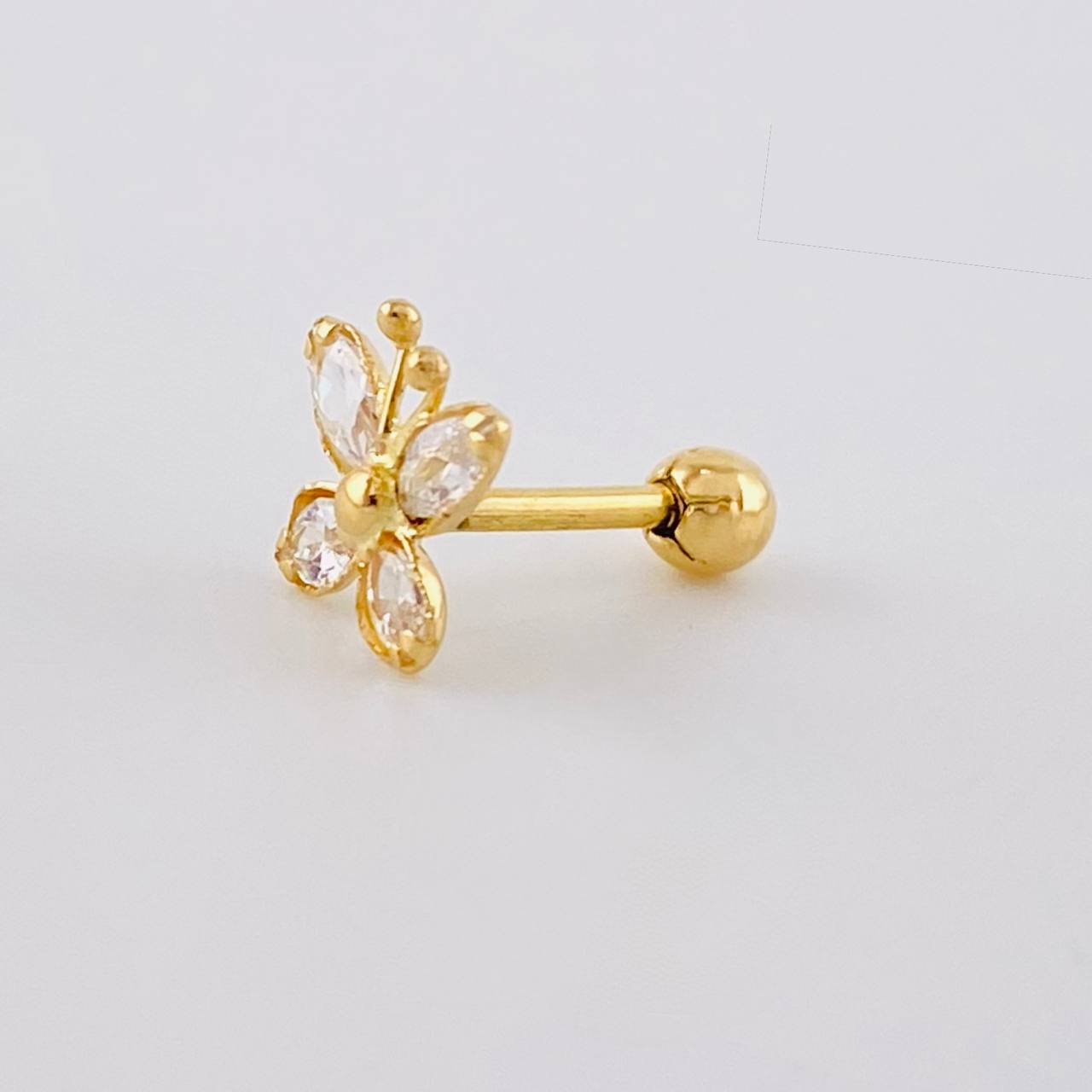 Piercing Mariposa 0.4 g / 1.2 cm Oro Amarillo 18K