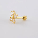 Piercing Mariposa 0.4 g / 1.2 cm Oro Amarillo 18K