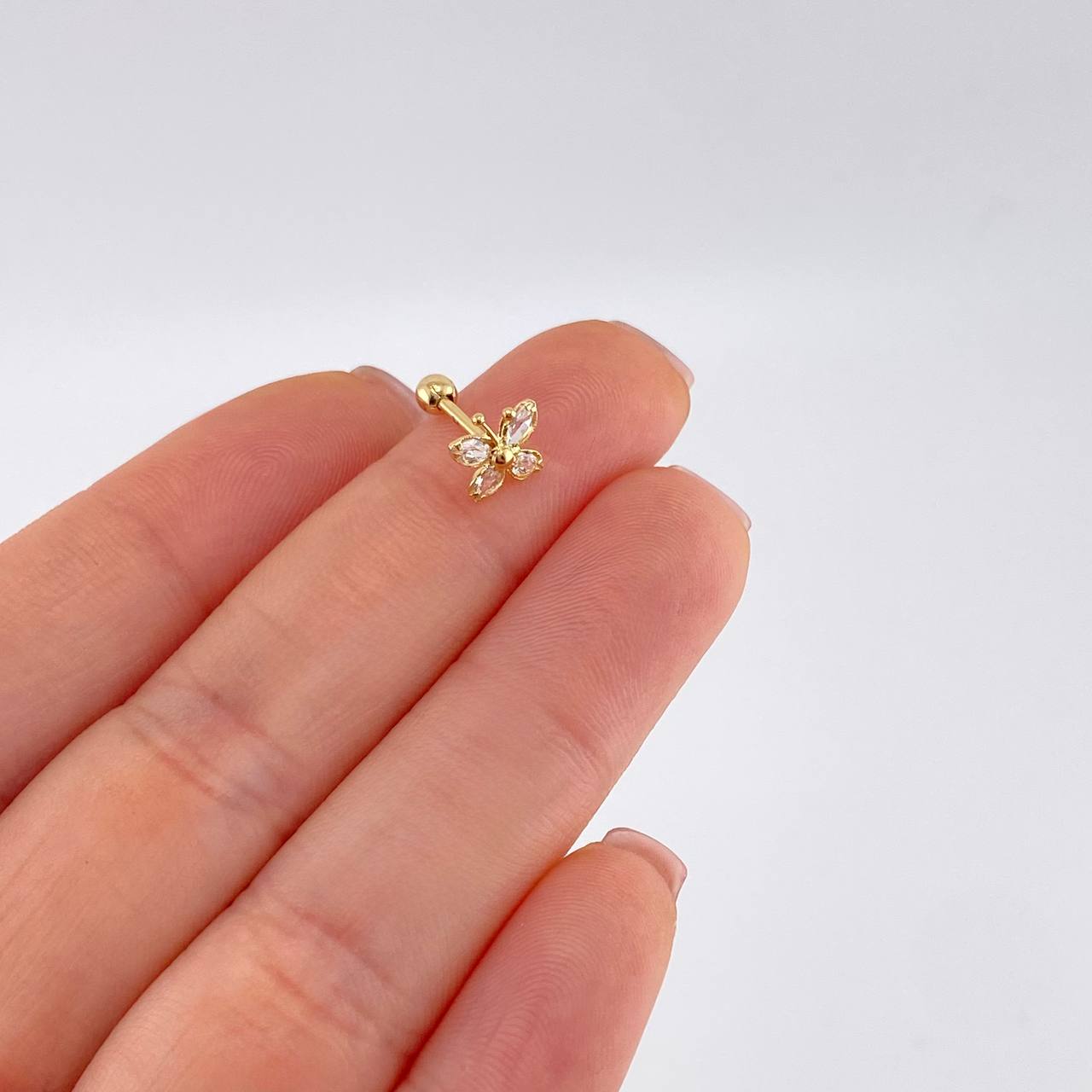 Piercing Mariposa 0.4 g / 1.2 cm Oro Amarillo 18K