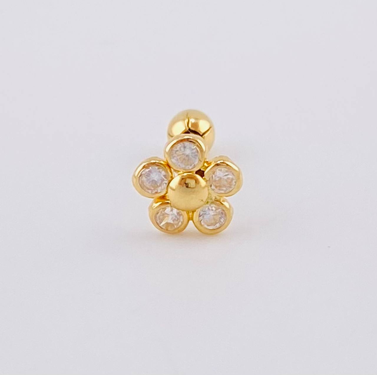 Piercing Flor 0.45 g / 1.2 cm Oro Amarillo 18K