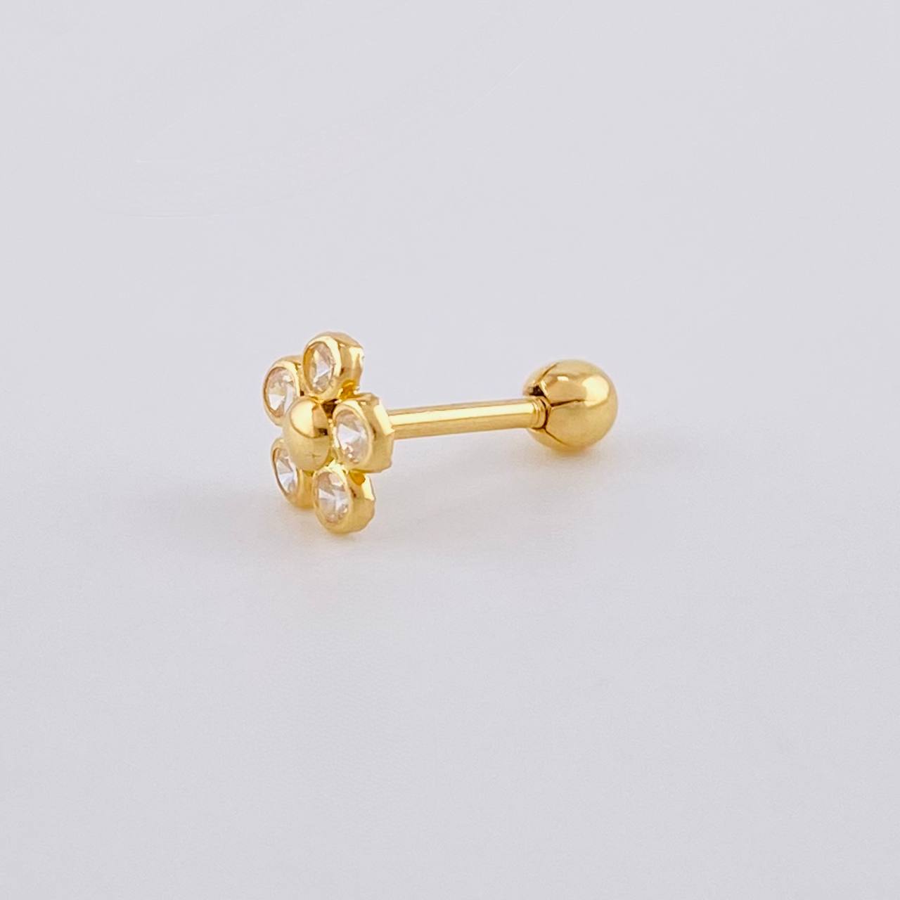 Piercing Flor 0.45 g / 1.2 cm Oro Amarillo 18K