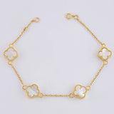 Pulso Modulable Aro Seguido Trebol 4.75 g / 17.1 cm - 15.8 cm / 1.3 mm Oro Amarillo 18K