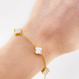 Pulso Modulable Aro Seguido Trebol 4.75 g / 17.1 cm - 15.8 cm / 1.3 mm Oro Amarillo 18K