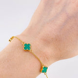 Pulso Modulable Aro Seguido Trebol 4.45 g / 19 cm - 17.8 cm / 1.5 mm Oro Amarillo 18K