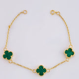 Pulso Modulable Aro Seguido Trebol 3.45 g / 16.7 cm - 15.8 cm / 1.3 mm Oro Amarillo 18K