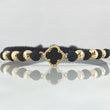 Pulsera Negra Trebol 1.3gr / Nac.Esp.Oro 18K *