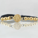 Pulsera Negra San Benito 1.25gr / Oro 18K *