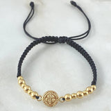 Pulsera Negra San Benito 1.25gr / Oro 18K *