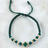 Pulsera Verde Trebol 1.3gr / Oro 18K ©