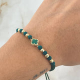 Pulsera Verde Trebol 1.3gr / Oro 18K ©