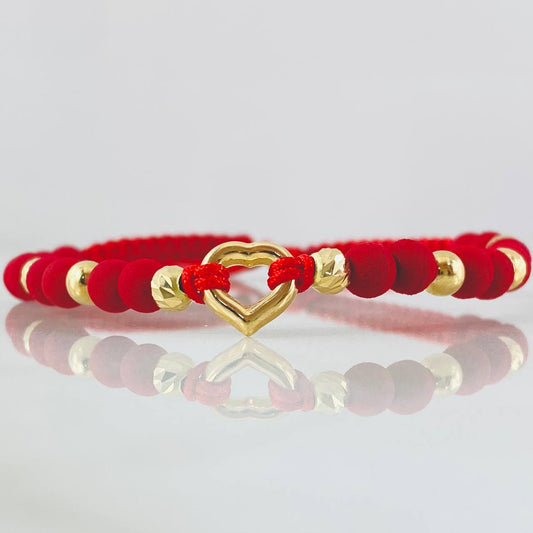 Pulsera Roja Corazon 1.1gr / Oro 18K ©