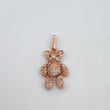 Dije Oso Articulado 3.2gr / 2.6cm / Circones Blancos Negros Oro Rosa 18K $