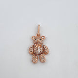 Dije Oso Articulado 3.2gr / 2.6cm / Circones Blancos Negros Oro Rosa 18K $