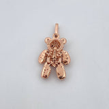 Dije Oso Articulado 3.2gr / 2.6cm / Circones Blancos Negros Oro Rosa 18K $