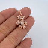 Dije Oso Articulado 3.2gr / 2.6cm / Circones Blancos Negros Oro Rosa 18K $