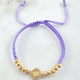 Pulsera Lila Virgen Milagrosa 1.55gr / Oro 18K