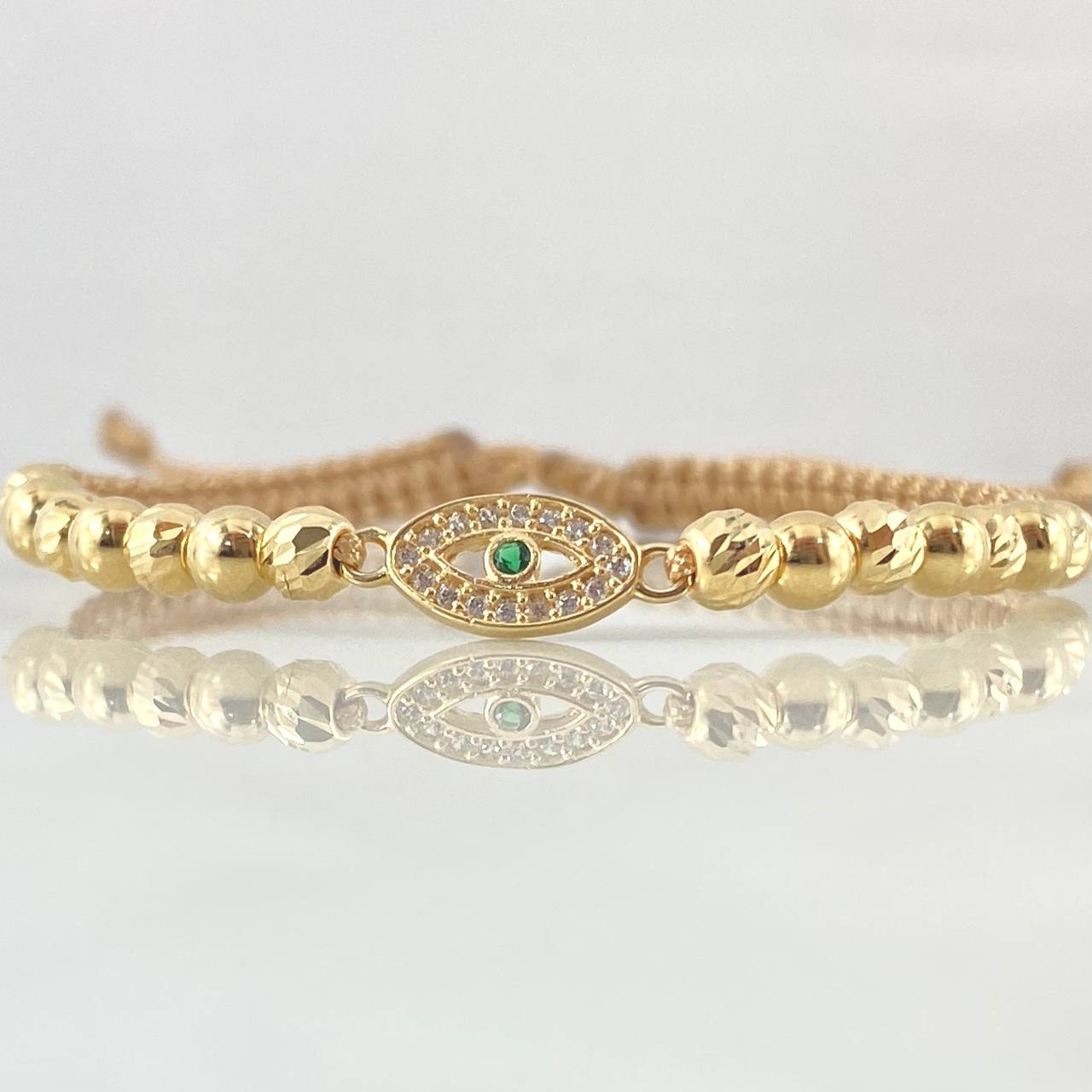 Pulsera Café Ojos Turco 2.2gr / Oro 18K