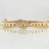 Pulsera Café Ojos Turco 2.2gr / Oro 18K