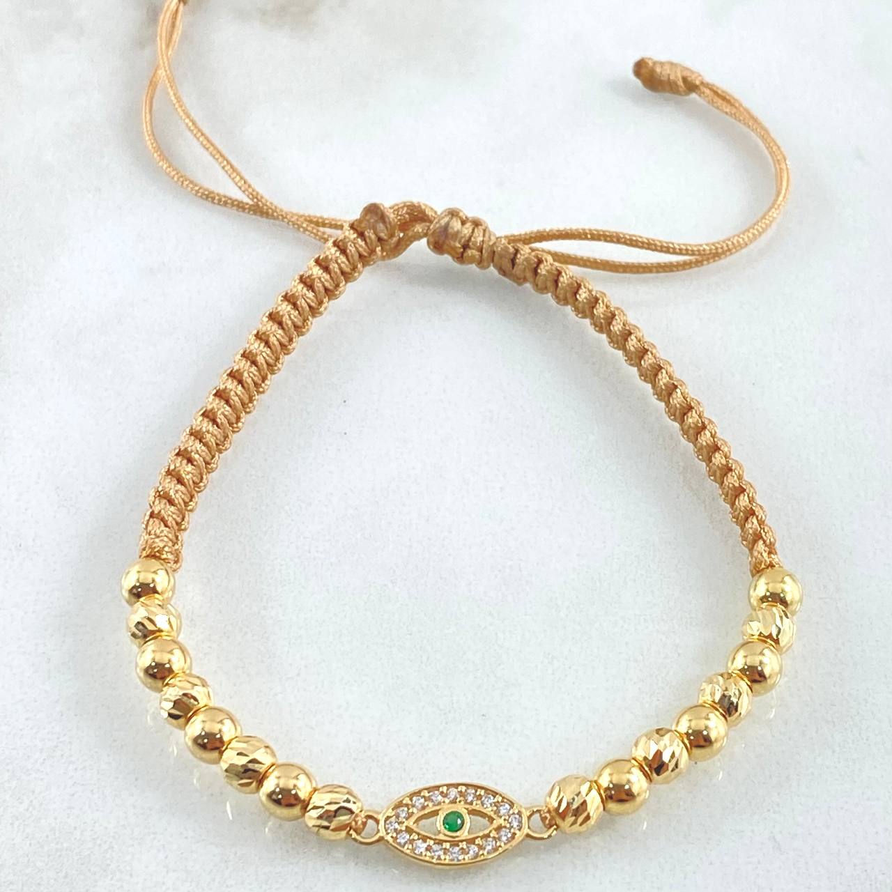 Pulsera Café Ojos Turco 2.2gr / Oro 18K