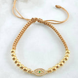 Pulsera Café Ojos Turco 2.2gr / Oro 18K