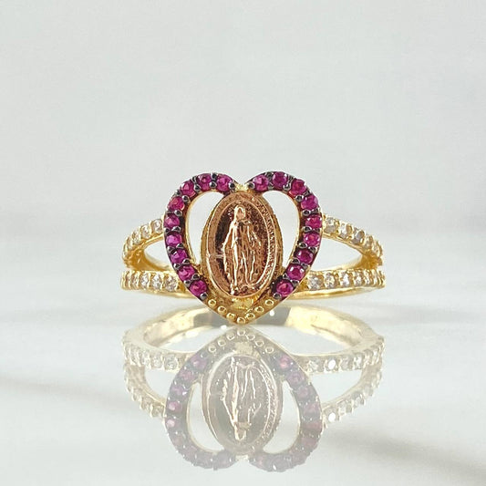 Anillo Corazon Virgen Milagrosa 3.25gr / T7 1/4 / Oro 18K ©