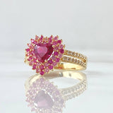 Anillo Corazon Tupido 3.8gr / T6 1/4 / Oro 18K ©