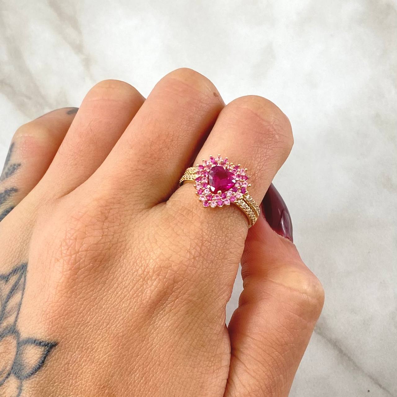 Anillo Corazon Tupido 3.8gr / T6 1/4 / Oro 18K ©