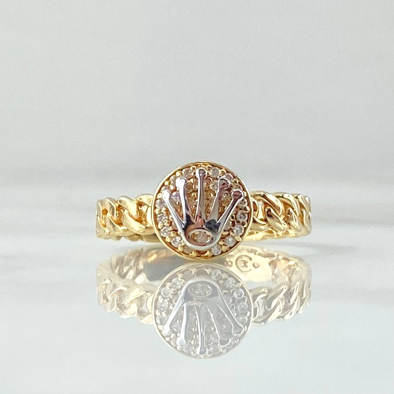 Anillo Corona Cubano 4.1gr / T7 1/4 / Oro 18K ©