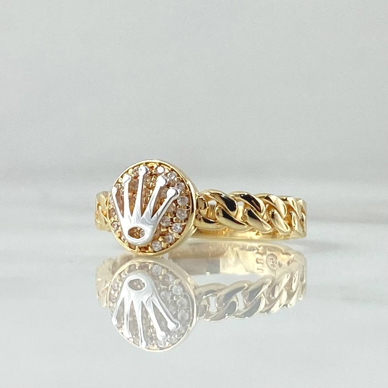 Anillo Corona Cubano 4.1gr / T7 1/2 / Oro 18K ©