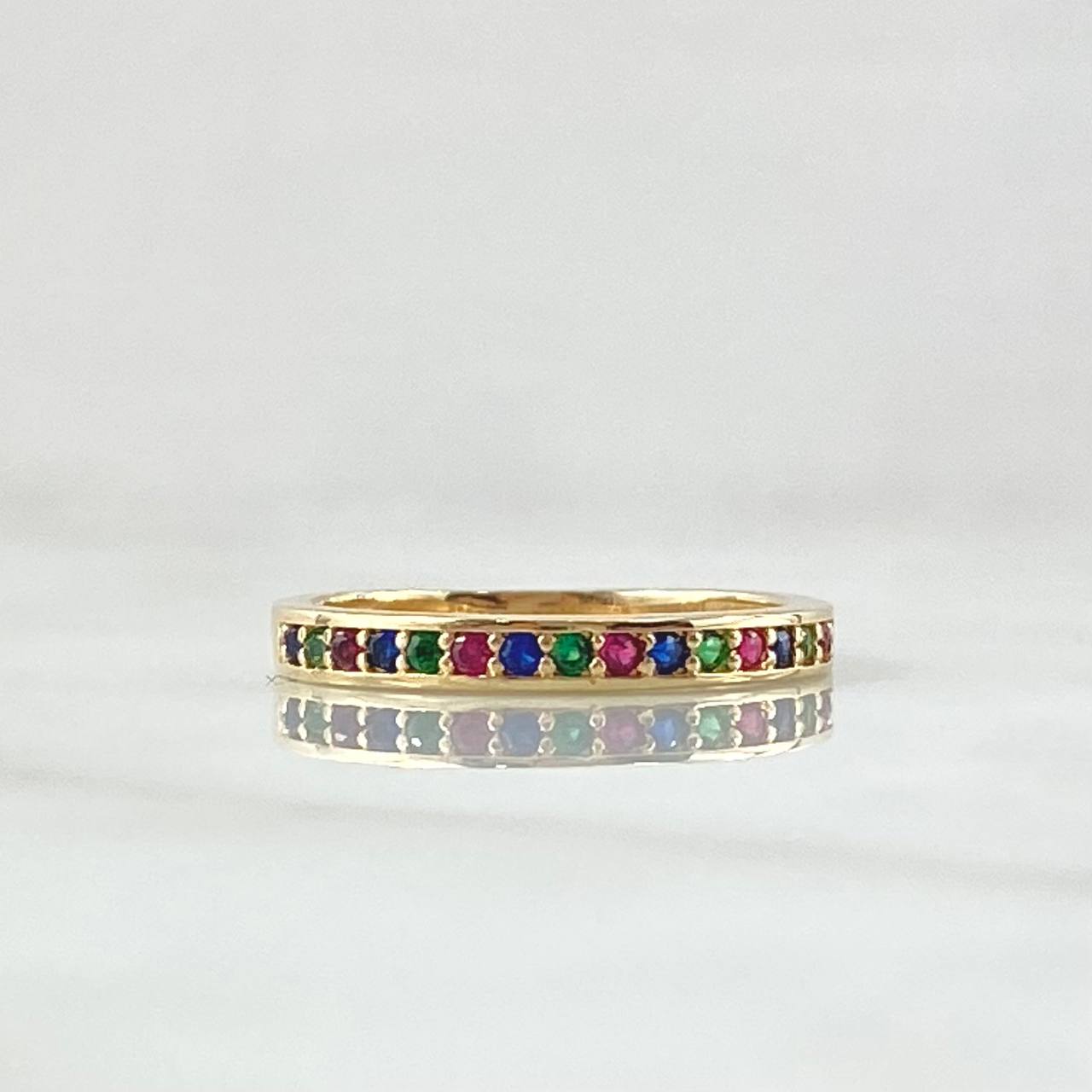 Anillo Medio Carril Grueso 2.5gr / T6 /  Oro 18K *