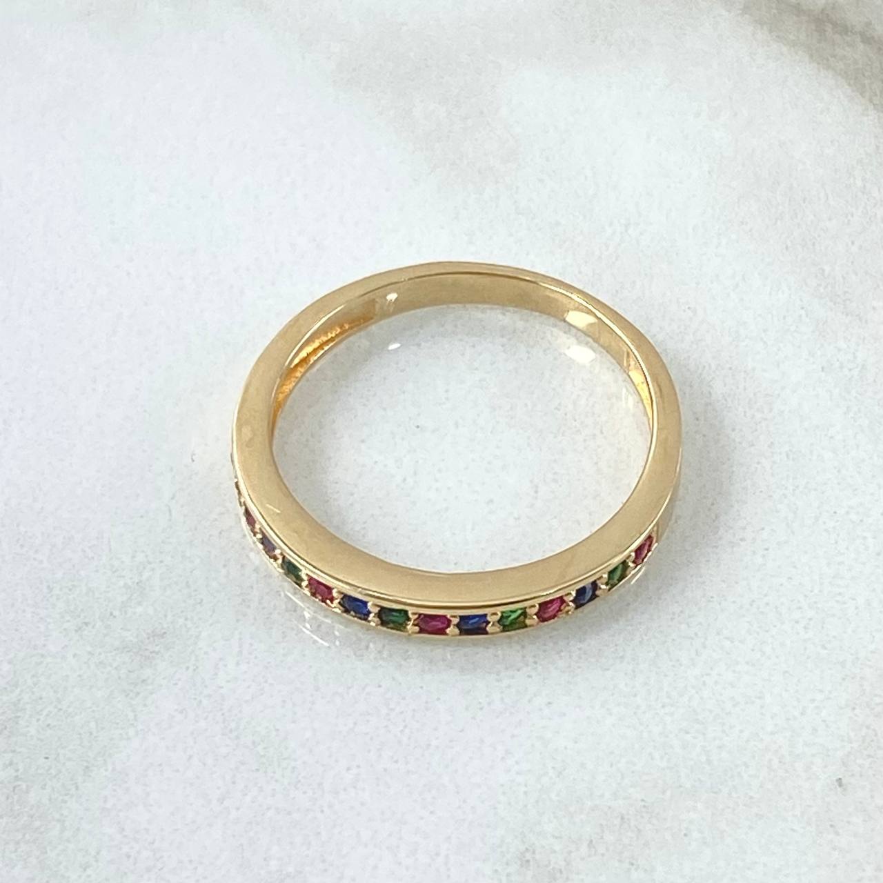 Anillo Medio Carril Grueso 2.5gr / T6 /  Oro 18K *