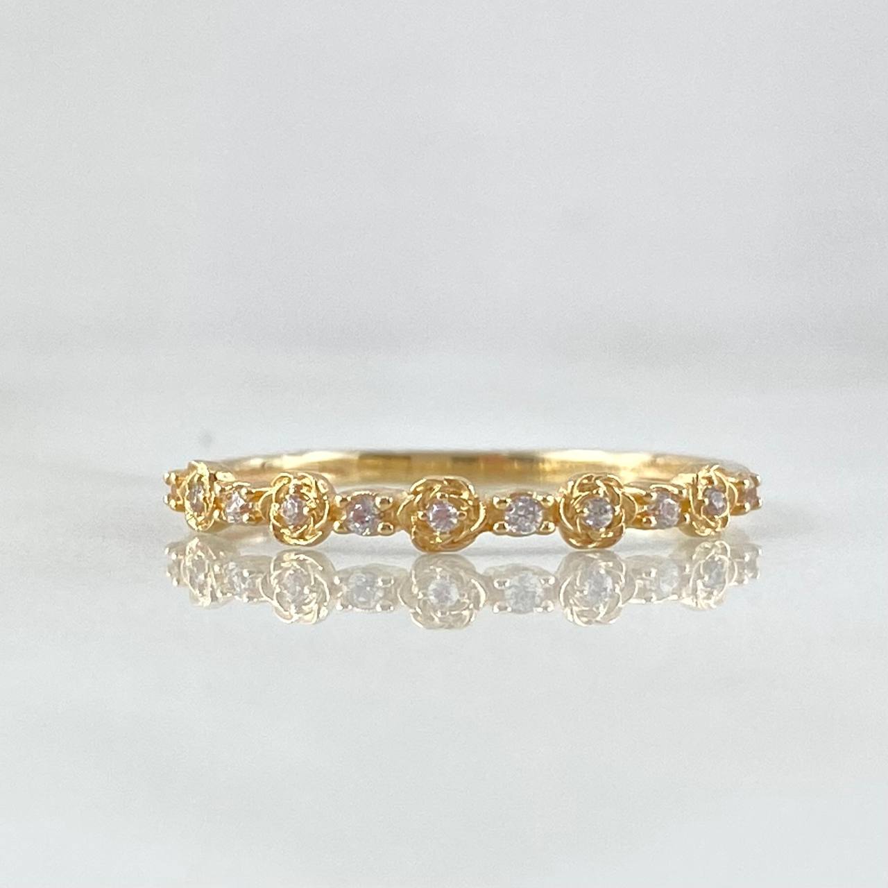 Anillo Carril De Flores 1.4gr / T7 3/4 / Oro 18K ©