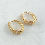 Candongas Dali Basteada 2.4gr / 1.5cm / Oro 18K