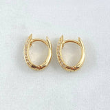 Candongas Doble Carril 2.55gr / 1.5cm / Oro 18K ©
