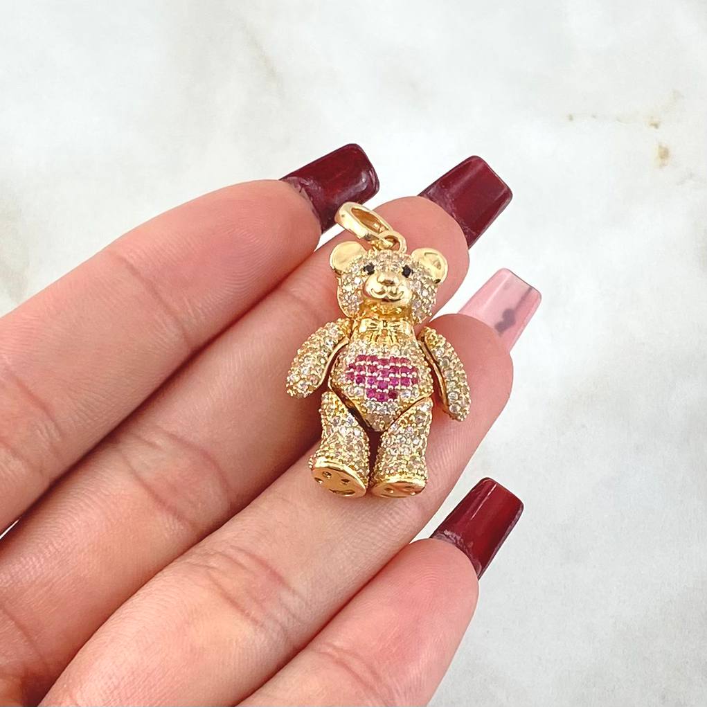 Dije Oso Articulado Corazón 7.95gr / 3.2cm / Oro 18K