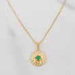 Set Cadena Veneciana + Dije Girasol Esmeralda 06Pts / 1.6 g / 50 cm Oro Amarillo 18K