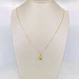 Set Cadena Veneciana + Dije Girasol Esmeralda 06Pts / 1.6 g / 50 cm Oro Amarillo 18K
